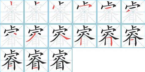 睿的筆劃|睿字笔画、笔顺、笔划